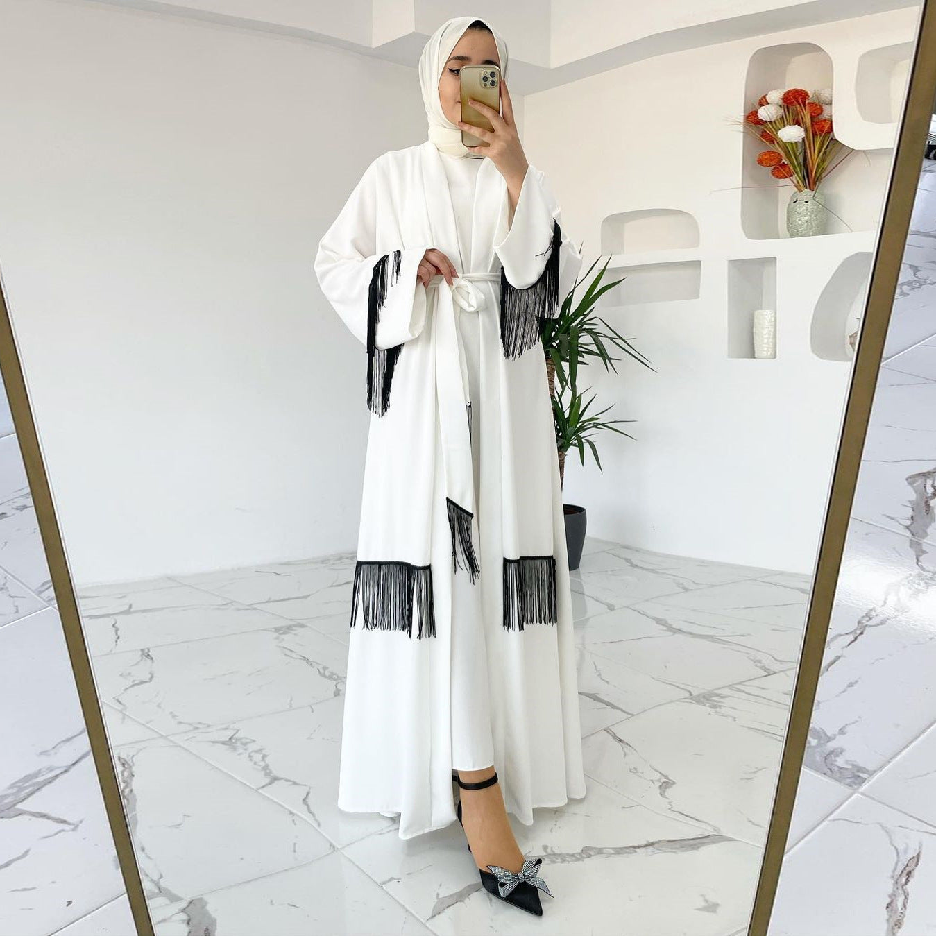 ABAYATIK Coat Tassle Dress