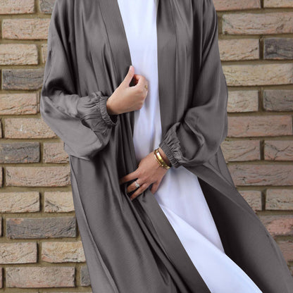 ABAYATIK Bubble Satin Cardigan Dress